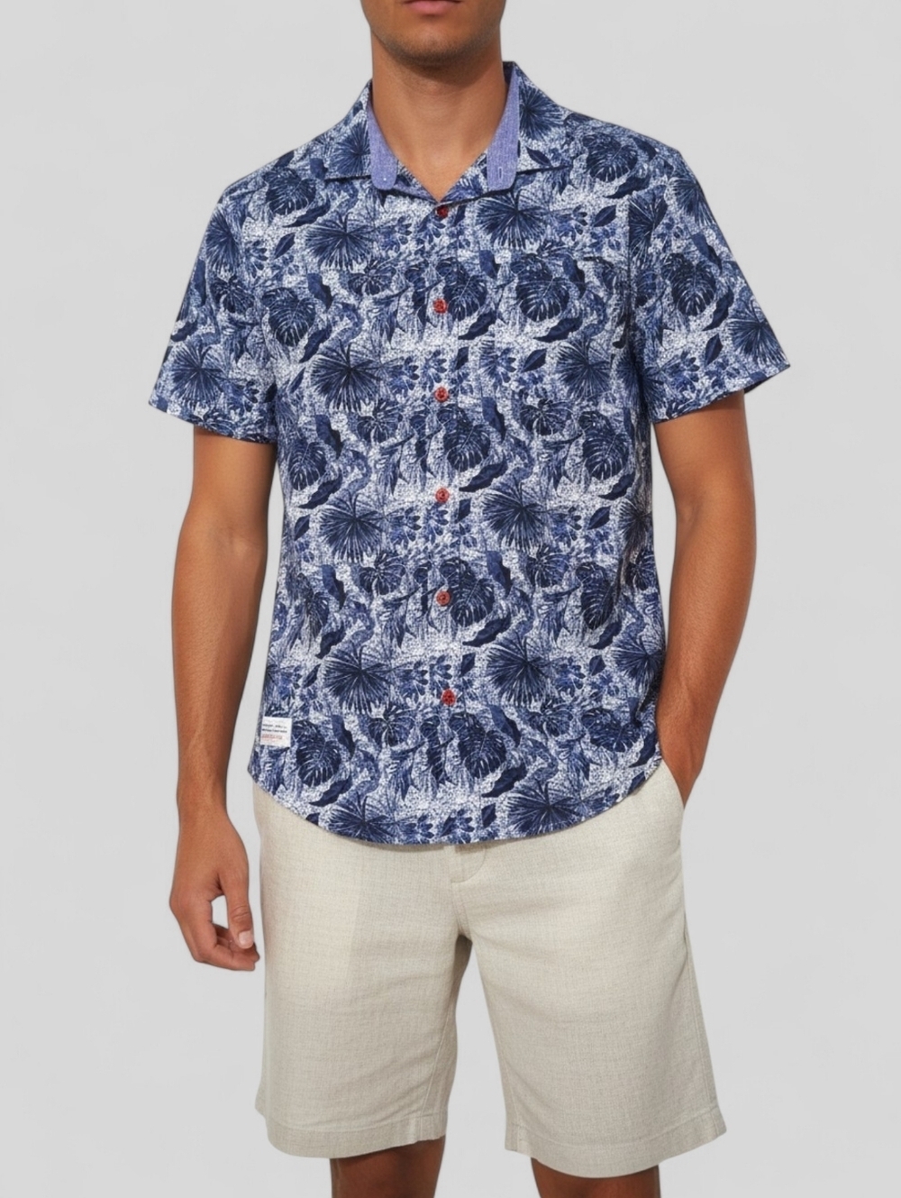A Fish Named Fred Jungle Elephant Print Shirt Slim Fit Tropical Resort Men’s S